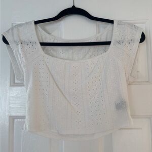 Lace eyelet crop top